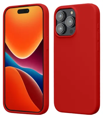 Obrázok produktu pre Obal na telefón kwmobile pre iPhone 15 Pro Max – silikónový obal – podpora bezdrôtového nabíjania – klasická červená farba