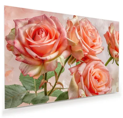 Produktbild von Glasbild 60x40cm in XXL für Wohnzimmer, Schlafzimmer Motiv Rosen Bouquet