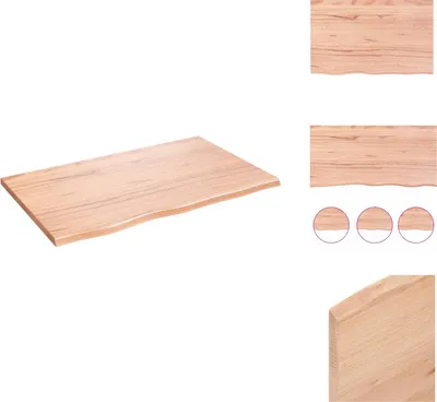 Obrázek produktu pro vidaXL Nástěnná police světle hnědá 80x50x2 cm dubový masiv - Nástěnné police