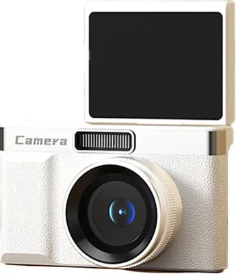 Immagine prodotto di INF Fotocamera Digitale Retrò a Doppia Lente con Zoom Ottico 5x e LCD 2.4" Bianco
