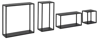 Obrázek produktu pro Design Scandinavia Nástěnné police Geelong (SET 4 ks), černá