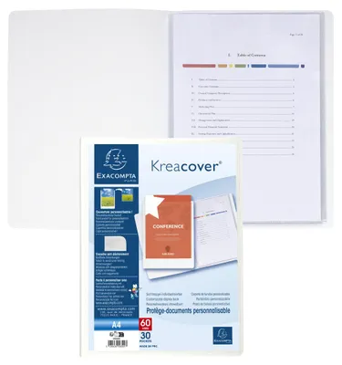 Immagine prodotto di Exacompta Krea Cover raccoglitore trasparente 30 custodie DIN A4 Bianco
