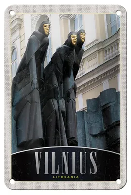 Produktbild von Blechschild Reise 12x18cm Vilnius Litauen Skulptur Europa Urlaub Schild