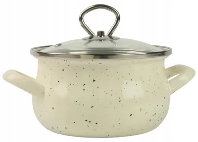 Produktbild von SILESIA EMALIA Emaille-Kochtopf HELENA 3L cremefarben Marmor