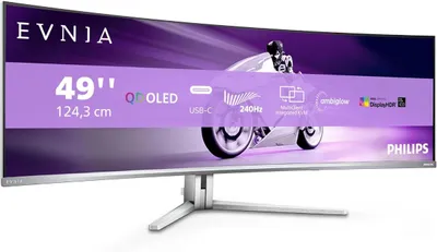 Produktbild von Philips Evnia 8000 49M2C8900AM/00, 124,2 cm (48.9"), 5120 x 1440 Pixel, Dual QHD, QD-OLED, 0,03 ms, Weiß