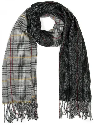 Produktbild von styleBREAKER breiter XXL Schal mit Fransen im Day and Night Design mit schottischem Tartan Plaid Muster, Uni 01018138