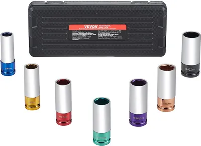 Produktbild von Achsmuttern-Schlagsteckschlüsselsatz 12,7mm Antrieb 7-teilig Metrisch