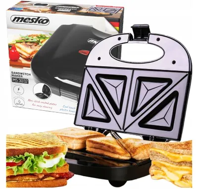 Produktbild von Sandwichmaker 850 W Dreieck, Thermostat, antihaftbeschichtete Platten MESKO