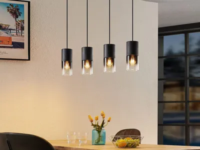 Produktbild von TRIO-Leuchten Hängeleuchte ROBIN BH 81x150 cm schwarz Hängelampe