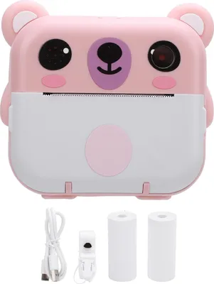 Image de Appareil photo instantané avec papier 2 pouces 320x240 TFT écran 1080p jeux de musique 1000mAh numérique pour les enfants présentent Roseate