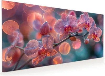 Produktbild von Küchenrückwand Spritzschutz Glas mit Motiv Orchidee Bokeh 40 x 40 cm