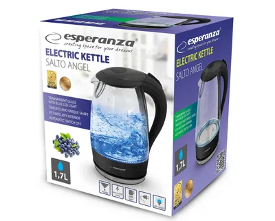 Produktbild von Esperanza EKK011K, 1,7 l, 2200 W, Schwarz, Grau, Transparent, Kunststoff, Glas