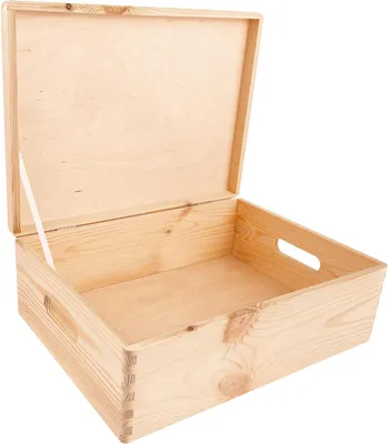 Produktbild von Grosse Holzbox - 40 x 30 x 14 cm - Ideal für Dokumente, Spielzeug und Werkzeuge