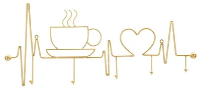 Produktbild von Wandgarderobe Breakfast aus goldfarbenem Metall