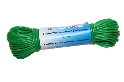 Produktbild von 1 Bund Wäscheleine mit Stahldraht 30 Meter Wäscheschnur Trockenschnur Leine