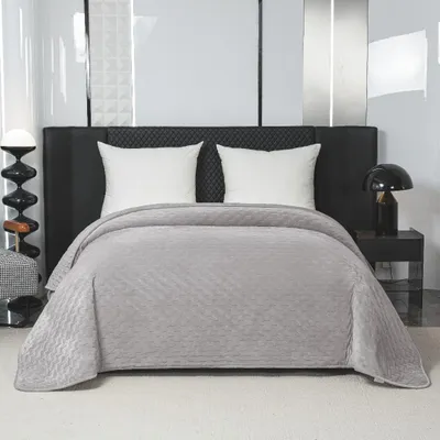 Immagine prodotto di Elegante copriletto 170x210 cm con bordo grigio chiaro