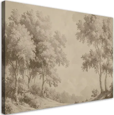 Produktbild von Feeby - Leinwand Bilder - Wald Bäume natur - 30x20 cm - Deko Wohnzimmer - Wandbilder Schlafzimmer - Deko Aesthetic - Wand Deko - Leinwand Groß - Deko Zimmer - Leinwandbilder XXL