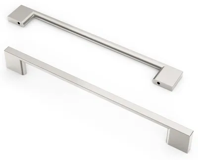 10 Möbelgriffe, gebürstet, Lochabstand 192 mm, Schrankgriffe
