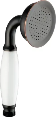Produktbild von PaulGurkes Handbrause schwarz retro nostalgie Duschkopf mit weißem Keramikgriff