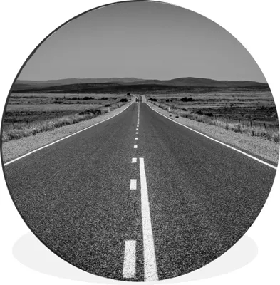 Produktbild von MuchoWow® Aluminium Wandkreis Australien - Landschaft - Schwarz - Weiß Ø 90 cm Wanddeko Modern Wohnzimmer - Mauerkreis - Wandbilder - Runde Bild - Bild aus Aluminium - Schlafzimmer - Wohnzimmerdekoration - Wand Dekoration