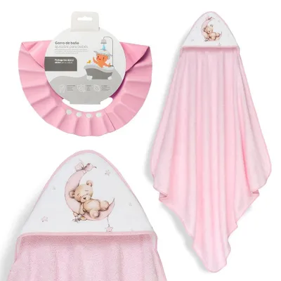 Immagine prodotto di Asciugamano per bambini Interbaby + cappello regolabile, asciugamano con cappuccio in 100% cotone