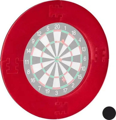 Produktbild von Famanu Surroundring für Dartboard - 4-teilig - Wand- und Pfeilschutz - EVA - Ø 72 cm - Rot