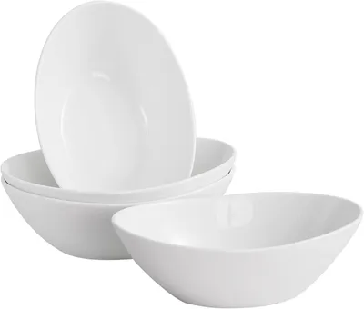 Obrázok produktu pre Šalárové misky 4 kusy, 1.1 l, porcelán, oválne, pre šalát, 22.9 x 16.5 x 7.5 cm