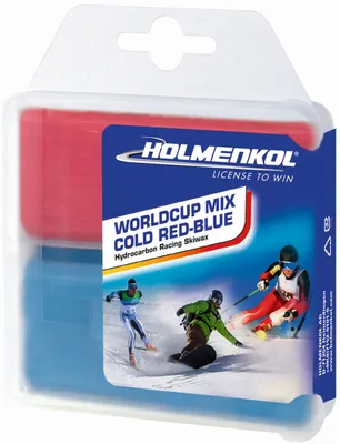 Produktbild von Holmenkol BaseWax Cold Beta-Ultra red blue 2x 35g Basis Skiwachs
