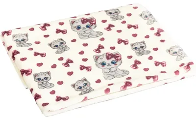 Zdjęcie produktu dla Kocyk dziecięcy ELLA – 75 x 100 cm – różowy, biały