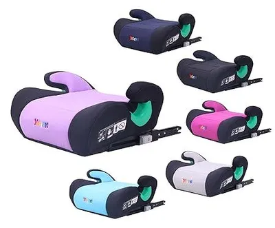 Produktbild von YALION Kindersitzerhöhung Booster Sitz, Sitzerhöhung Auto Kinder – Kinderautositz i-Size 125–150 cm (ca. 6–10 Jahre), ECE R129, 3-Punkt-Gurt- Violett