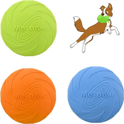 Obrázok produktu pre Frisbee pre psov 3 kusy, gumové hračky, na tréning, hádzanie, chytanie, vonku