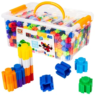 Zdjęcie produktu dla Klocki Konstrukcyjne Przestrzenne W Kuferku 885 El. Kostki Edukacyjne 3D