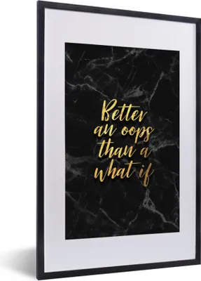 Produktbild von MuchoWow® Gerahmtes Poster Zitate - Motivation - Gold - Marmor 40x60 cm - Poster mit Schwarzem Bilderrahmen Wandposter Rahmen Foto Bilder - Poster in Rahmen