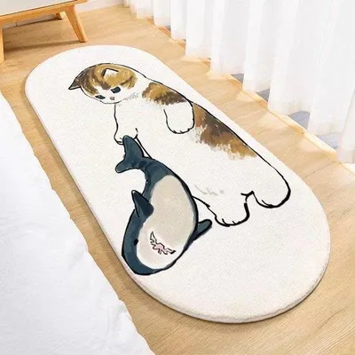 Productafbeelding van Wasbare Katvormige Vloerkleed - 120 cm rond