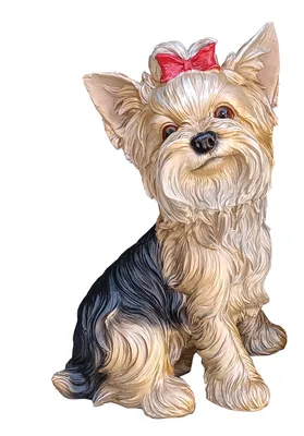 Hundefigur Yorkshire Terrier, sitzend, 23x15x32,5 cm, Polyresin