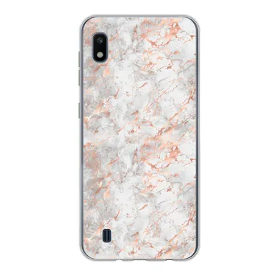 Produktbild von MuchoWow® Handyhülle Schutzhülle Hülle für Samsung Galaxy A10 Roségold - Marmor - Weiß - Gemustert Silikon Softcase Handy Hülle - Schutzhülle