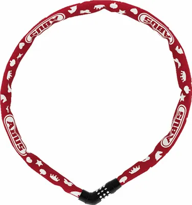 Immagine prodotto di Lucchetto a catena ABUS Steel-O-Chain 4804C SYMBOLS - Lucchetto a combinazione per biciclette per bambini - Livello di sicurezza ABUS 3 - 75 cm - Rosso