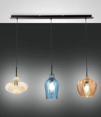 Produktbild von Fabas Luce Pendelleuchte Olbia E27 2000x1000mm Bernstein
