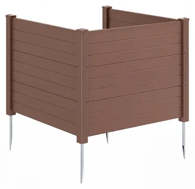 Zdjęcie produktu dla KOMFOTTEU, ogrodzenie 3-częściowe, 122 x 95 cm, ogrodzenie ochronne z 4 słupkami wykonanymi z ocynkowanego metalu, ogrodzenie montowane bez wykopów, wolnostojące, dekoracyjne ogrodzenie, osłona zapewniająca prywatność, idealna do ochrony urządzeń basenowych