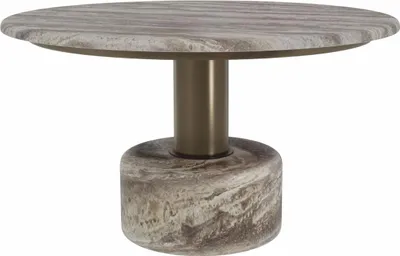 Produktbild von Casa Padrino Luxus Travertin Couchtisch Grau Ø 70 cm - Luxus Wohnzimmer Möbel