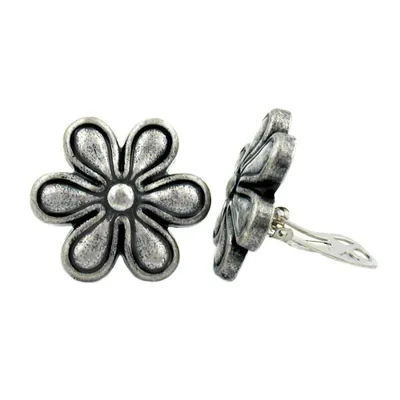 Produktbild von Clip in Blütenform, altsilber-farbig, 30 mm