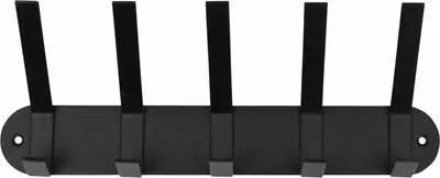 Produktbild von Benson Garderobenstander - schwarz - Metall - 5 Haken - Wandgarderobe - 30 cm