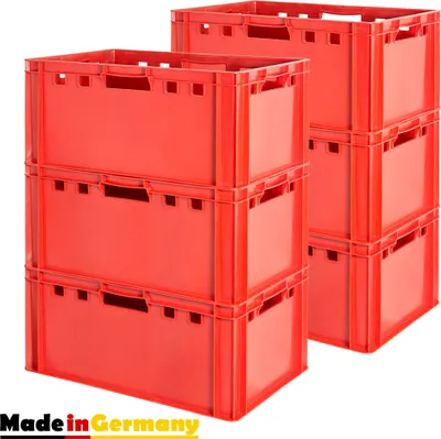 Produktbild von Fleischkiste E3 Fleischkiste Rot Fleischerkiste Fleischkisten Kiste Fleischkiste Eurobox Lebensmittelecht 60 x 40 Metzgerkiste Auswahl Kingpower, Anzahl:6