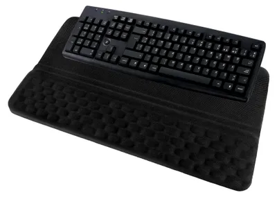 Produktbild von Einteilige ergonomische Handballenauflage für die Tastatur in Schwarz - Praktisches Zubehör für den Schreibtisch im Homeoffice