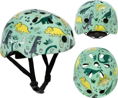 Obrázok produktu pre Detská prilba Kidwell ORIX II M (52–56 cm) zelená dinosaurus – na bicykel, kolobežku, korčule