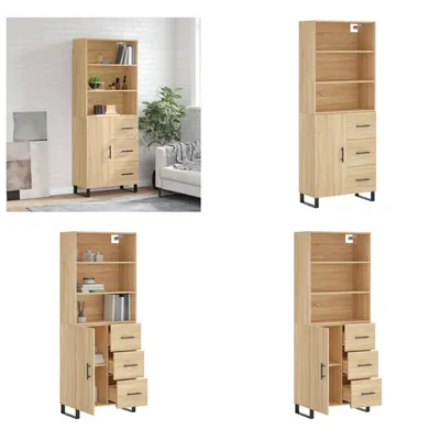 Produktbild von vidaXL Highboard Sonoma Eiche 69,5x34x180 cm Holzwerkstoff - Highboard - Highboards - Sideboard - Schrank
