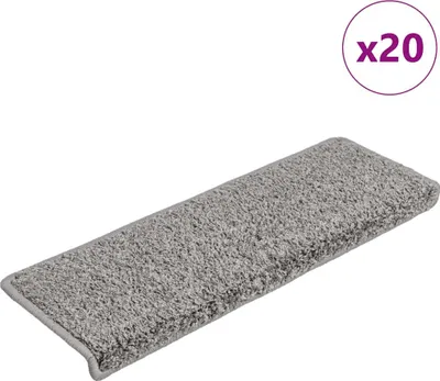 Image de Tapis d'escalier lot de 20 65 x 21 x 4 cm gris à bords rectangulaires