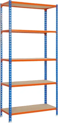Zdjęcie produktu dla Simonrack regał do dużych obciążeń MADERCLICK MEGAPLUS 5 8425437077579 pomarańczowy, niebieski 120,0 x 50,0 x 200,0 cm