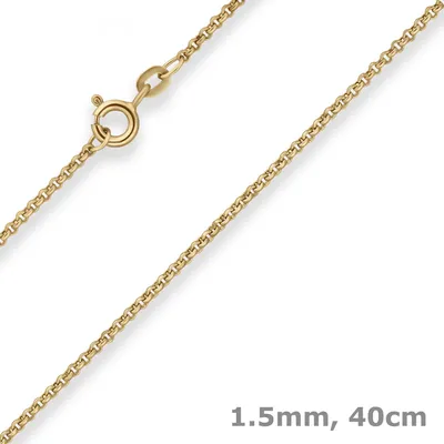 Produktbild von 1,5mm Erbskette Goldkette Collier Halskette aus 333 Gold Gelbgold 40cm