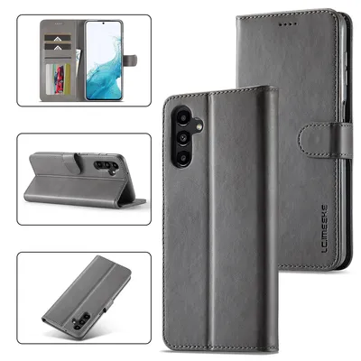 Obrázek produktu pro Pouzdro pro Samsung Galaxy A14 5G, kožené flipové pouzdro s magnetickým uzávěrem a stojánkem, ochranné pouzdro Šedá